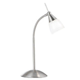 Searchlight Silver Touch Table Lamp Glass Shade - Comet Lighting