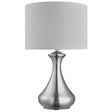 Searchlight Silver Touch Table Lamp White Shade A - Comet Lighting