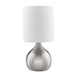 Searchlight Silver Touch Table Lamp White Shade B - Comet Lighting