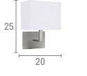 Searchlight Silver Wall Light White Rectangular Shade - Comet Lighting