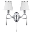 Searchlight Simplicity 2 Light Wall Bracket Glass White Shades - Comet Lighting