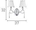 Searchlight Simplicity 2 Light Wall Bracket Glass White Shades - Comet Lighting