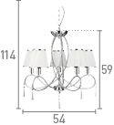 Searchlight Simplicity Chrome 5 Light Glass Drops White Shades - Comet Lighting