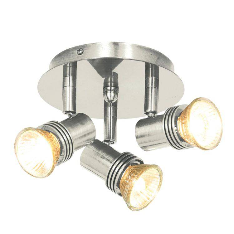 Searchlight Single - Deco Sat/Silver 3Lt Mini Disc Spot – Comet Lighting