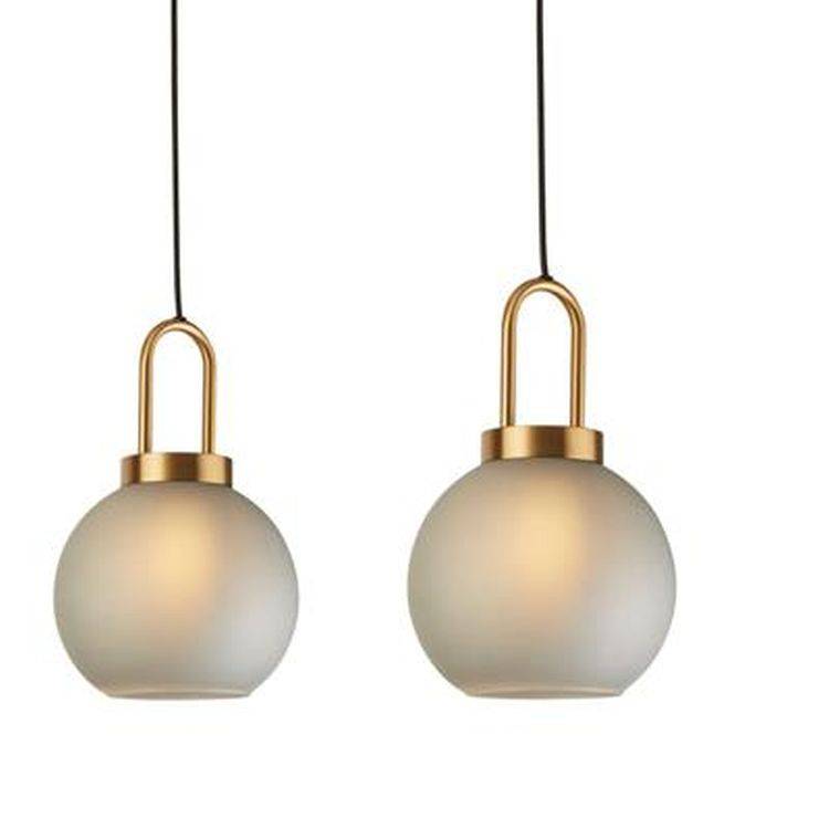 Searchlight Snowdrop 3Lt Bar Ceiling Pendant - Brass & Acid Glass - Comet Lighting