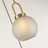 Searchlight Snowdrop 3Lt Ceiling Pendant - Brass & Acid Glass - Comet Lighting