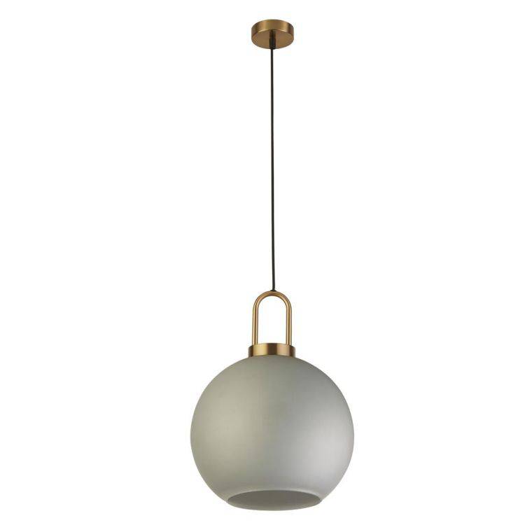 Searchlight Snowdrop Ceiling Pendant - Brass & Acid Glass - Comet Lighting