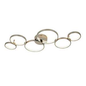 Searchlight Solexa 6Lt LED Ring Flush Ceiling Light - Chrome - Comet Lighting