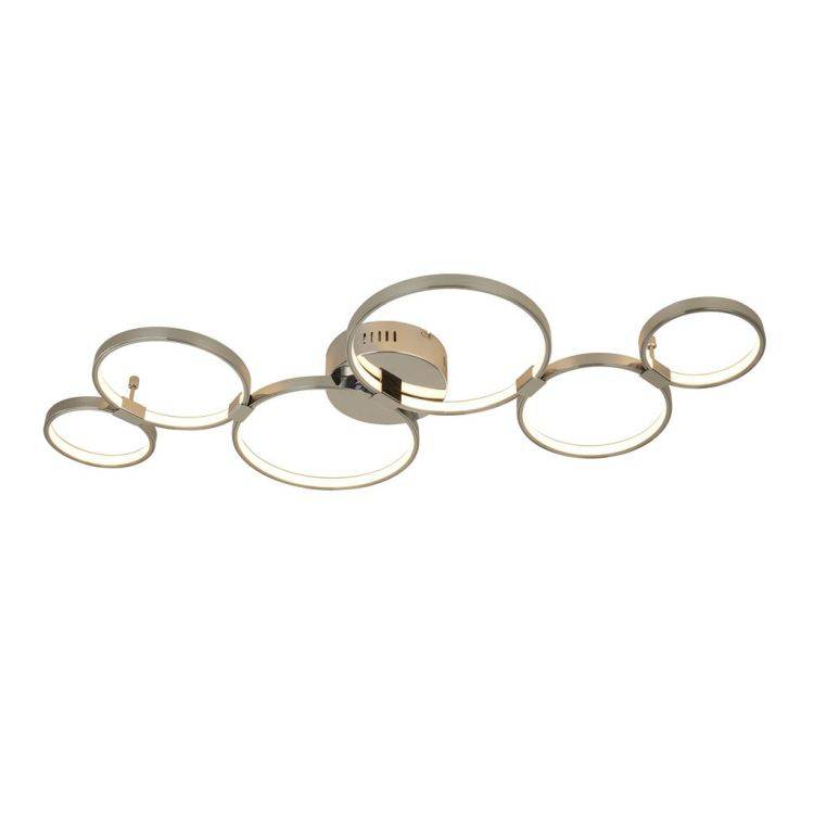 Searchlight Solexa 6Lt LED Ring Flush Ceiling Light - Chrome - Comet Lighting