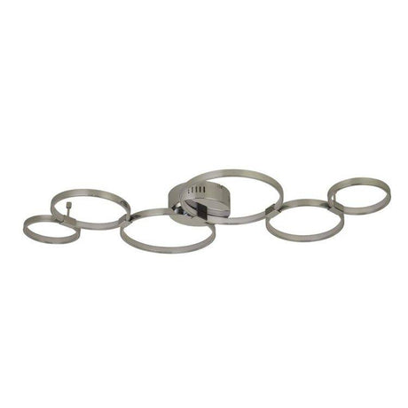 Searchlight Solexa 6Lt LED Ring Flush Ceiling Light - Chrome - Comet Lighting