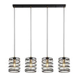 Searchlight Spring 4Lt Bar Ceiling Pendant - Black Metal & Gold - Comet Lighting