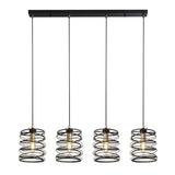 Searchlight Spring 4Lt Bar Ceiling Pendant - Black Metal & Gold - Comet Lighting