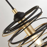 Searchlight Spring 4Lt Bar Ceiling Pendant - Black Metal & Gold - Comet Lighting