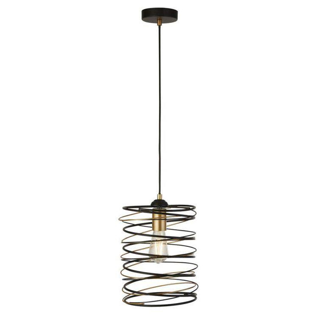 Searchlight Spring Ceiling Pendant - Black & Gold - Comet Lighting