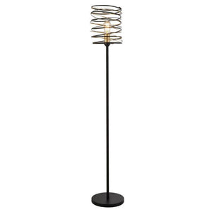 Searchlight Spring Floor Lamp - Black & Gold - Comet Lighting