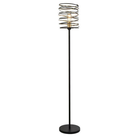 Searchlight Spring Floor Lamp - Black & Gold - Comet Lighting