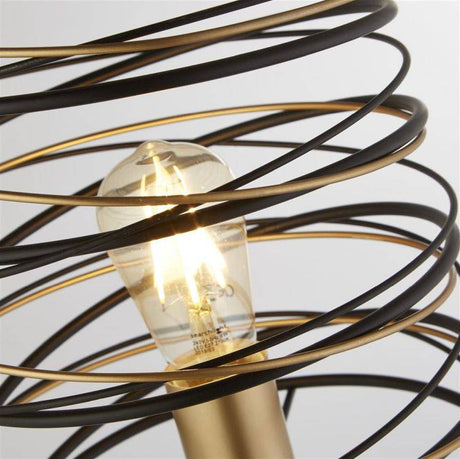 Searchlight Spring Floor Lamp - Black & Gold - Comet Lighting