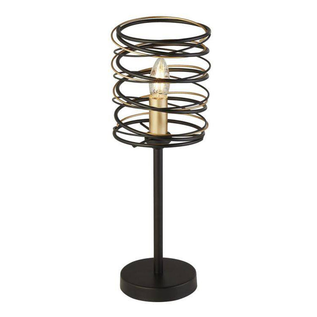 Searchlight Spring Table Lamp - Black Metal & Gold - Comet Lighting