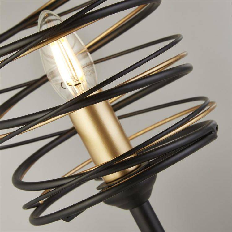 Searchlight Spring Table Lamp - Black Metal & Gold - Comet Lighting