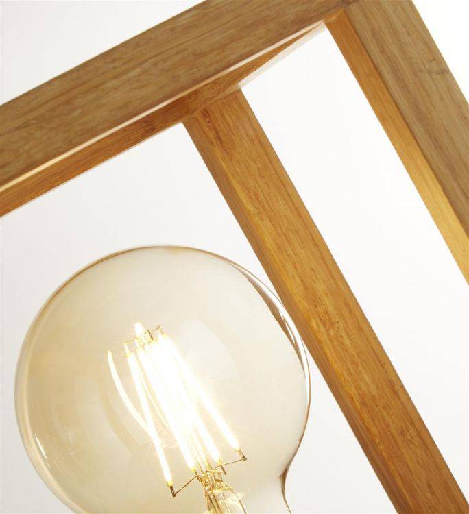 Searchlight Square Table Lamp - Wood & Metal - Comet Lighting