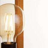 Searchlight Square Table Lamp - Wood & Metal - Comet Lighting