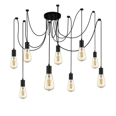 Searchlight Squiggle 9Lt Pendant Black - Comet Lighting