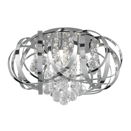 Searchlight Tilly Chrome 3 Light Inter Twining Glass Balls - Comet Lighting