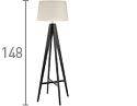 Searchlight TrIPod Wood Floor Lamp Cream Shade - Comet Lighting