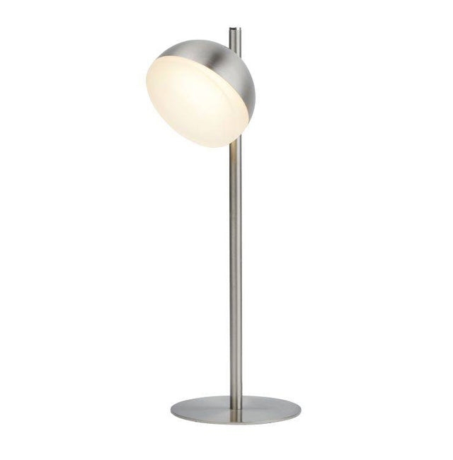 Searchlight Tully 1Lt Satin Silver LED Table Lamp - Comet Lighting