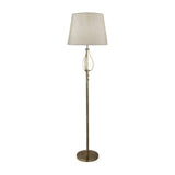 Searchlight Vegas 1Lt Floor Light| Antique Brass With Oatmeal Shade - Comet Lighting