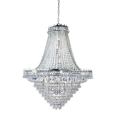 Searchlight Versailles Chrome 19 Light Chandelier Crystal - Comet Lighting