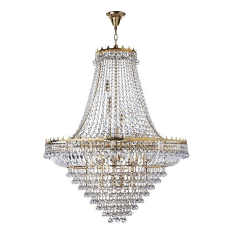 Searchlight Versailles Gold 19 Light Chandelier Crystal - Comet Lighting