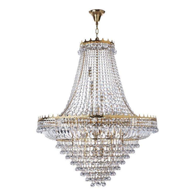 Searchlight Versailles Gold 19 Light Chandelier Crystal - Comet Lighting