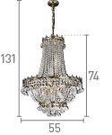 Searchlight Versailles Gold 9 Light Chandelier Trimmed Crystal - Comet Lighting