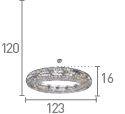 Searchlight Vesuvius Chrome Oval 24 Light Chandelier Crystal Drops - Comet Lighting