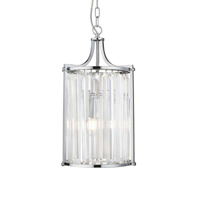 Searchlight Victoria 2Lt Pendant| Chrome With Crystal Glass - Comet Lighting