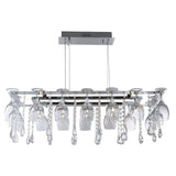 Searchlight Vino Chrome 10 Light Fitting Crystal Drops Wine Glass Trim - Comet Lighting