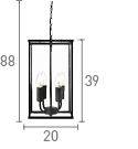 Searchlight Voyager Black 4 Light Rectangular Lantern Glass Panels - Comet Lighting