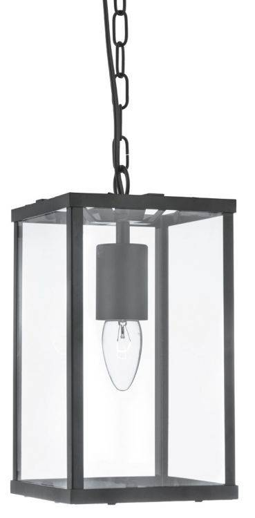 Searchlight Voyager Black Rectangular Lantern Glass Panels - Comet Lighting