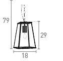 Searchlight Voyager Black Tapered Bar Lantern Glass Shade - Comet Lighting