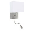 Searchlight Wall Light Incorporating LED Arm Silver White Shade - Comet Lighting