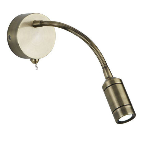 Searchlight Wall Light LED Flexi Arm Brass - Comet Lighting