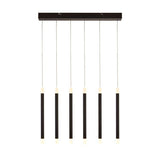 Searchlight Wands 6Lt LED Bar Ceiling Pendant - Black Metal & Acrylic - Comet Lighting