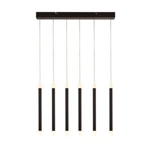 Searchlight Wands 6Lt LED Bar Ceiling Pendant - Black Metal & Acrylic - Comet Lighting