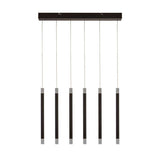 Searchlight Wands 6Lt LED Bar Ceiling Pendant - Black Metal & Acrylic - Comet Lighting