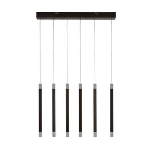 Searchlight Wands 6Lt LED Bar Ceiling Pendant - Black Metal & Acrylic - Comet Lighting