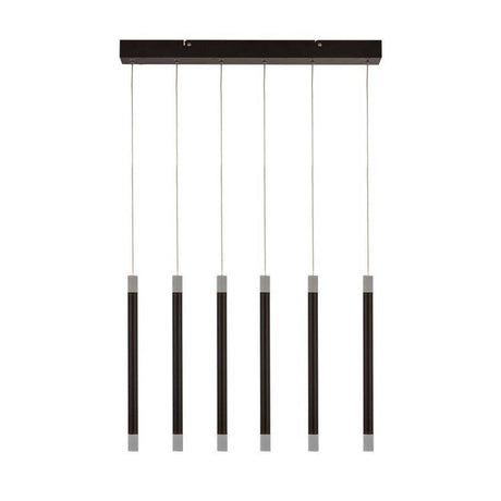 Searchlight Wands 6Lt LED Bar Ceiling Pendant - Black Metal & Acrylic - Comet Lighting