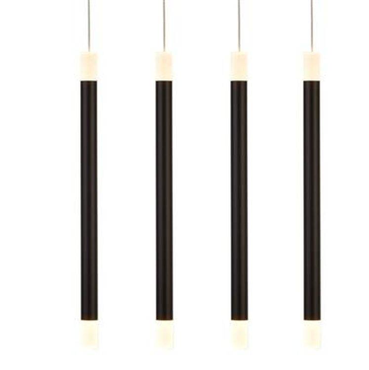 Searchlight Wands 6Lt LED Bar Ceiling Pendant - Black Metal & Acrylic - Comet Lighting