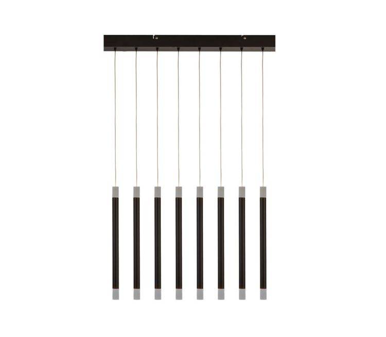 Searchlight Wands 8Lt LED Bar Ceiling Pendant - Black Metal & Acrylic - Comet Lighting