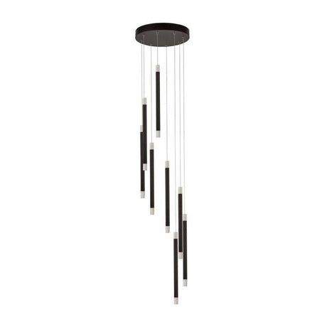 Searchlight Wands 8Lt LED Drop Ceiling Pendant - Black Metal & Acrylic - Comet Lighting